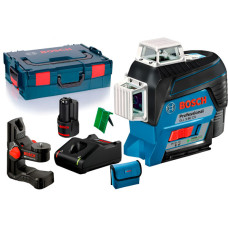 Лазерний нівелір Bosch GLL 3-80 CG Professional, акб GBA 12 V 2 Ah і з/п, з тримачем BM 1, мішенню, чохлом, в кейсі (0601063T00)