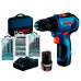 Акумуляторний дриль-шуруповерт Bosch GSR 12V-30 Professional, 2 акб 12 V, GAL 12V-40 і набір АС 39 шт (06019G9001)