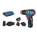 Акумуляторний дриль-шурупокрут Bosch GSR 12V-35 FC Professional, 4 адаптери, 2 акб 12V 3 Ah в L-Boxx 102 (06019H3000)
