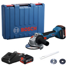 Акумуляторна кутова шліфувальна машина Bosch GWS 18V-8 Professional, 2 акб GBA 18V 4.0Ah та з/п GAL 18V-40, у кейсі (06019N9020)