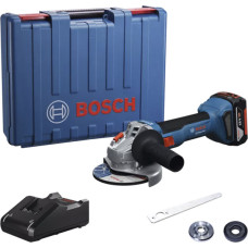 Акумуляторна кутова шліфувальна машина Bosch GWS 18V-8 Professional, 1 акб GBA 18V 4.0Ah та з/п GAL 18V-40, у кейсі (06019N9021)