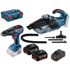 Набір інструментів Bosch, ударний дриль-шурупокрут GSB 18V-50 в L-BOXX 102, пилосос GAS 18V-1 Professional, 2 акб GBA 18V 5 Ah і з/п GAL 1880 CV (0615990M44)