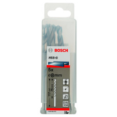 Свердло по металу Bosch HSS-G, DIN 338, 135°, 8х117 мм, 5 шт (2608595072)