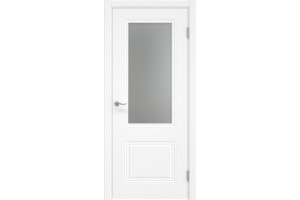Межкомнатная дверь Lacuna Skin 8.2 эмаль белая, матовое стекло