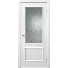 Межкомнатная дверь Actus 1.2L шпон ясень белый, матовое стекло с гравировкой