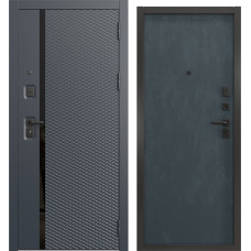 Входная дверь Н-158/Гладкая люкс (Шагрень черная мягкая / Бетон графит)