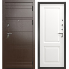 Входная дверь A-39/32 люкс (Горький шоколад / Шагрень белая)