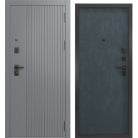 Входная дверь Н-176/Гладкая люкс (Шагрень графит мягкая / Бетон графит)