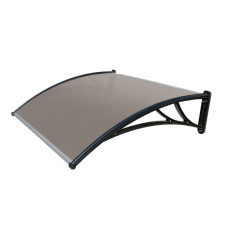 Козырек Krovent из поликарбоната 1200х930х280 бронзовый (черный кронштейн)