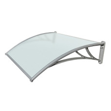 Козырек Krovent из поликарбоната 1200х930х280 серебристый (серебристый кронштейн)