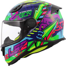 LS2 Kid - Svent Blue / Green. Full-face children's helmet with multi-density liner, adjustable vents and scratch resistant visor